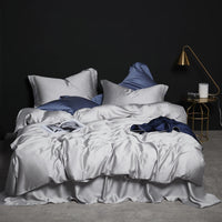 HKM-784851 Tencel Silk Duvet Cover Set in Various Sizes, Soft Plain Weave, Includes Pillowcases