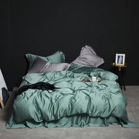 HKM-784851 Tencel Silk Duvet Cover Set in Various Sizes, Soft Plain Weave, Includes Pillowcases