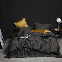 HKM-784851 Tencel Silk Duvet Cover Set in Various Sizes, Soft Plain Weave, Includes Pillowcases