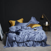 HKM-784851 Tencel Silk Duvet Cover Set in Various Sizes, Soft Plain Weave, Includes Pillowcases