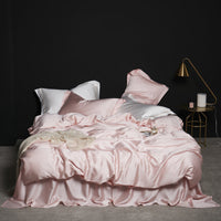 HKM-784851 Tencel Silk Duvet Cover Set in Various Sizes, Soft Plain Weave, Includes Pillowcases