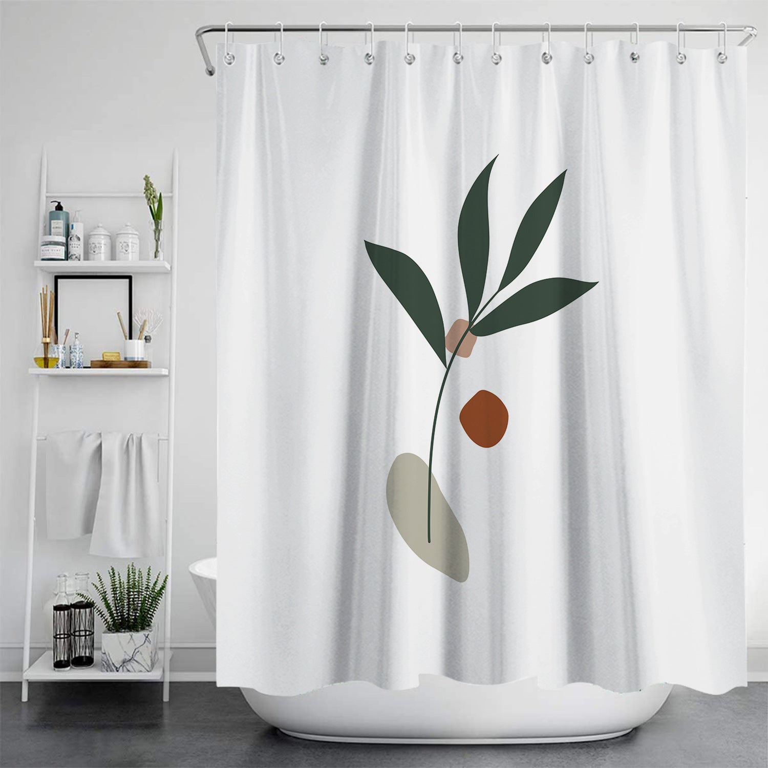HKM-784915 Digital Printed Waterproof Shower Curtain – Mildew Resistant Polyester Fabric, Modern European Style
