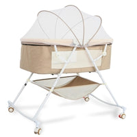 HKM-784915 Foldable Portable Baby Cradle Bed with Mosquito Net and Shaker Function