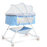 HKM-784915 Foldable Portable Baby Cradle Bed with Mosquito Net and Shaker Function