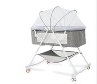 HKM-784915 Foldable Portable Baby Cradle Bed with Mosquito Net and Shaker Function