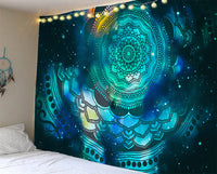 HKM-784915 Mandala Series Printed Tapestry and Beach Blanket - Versatile Polyester Wall Hanging for Home and Outdoor Use
