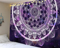 HKM-784915 Mandala Series Printed Tapestry and Beach Blanket - Versatile Polyester Wall Hanging for Home and Outdoor Use