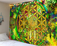 HKM-784915 Mandala Series Printed Tapestry and Beach Blanket - Versatile Polyester Wall Hanging for Home and Outdoor Use
