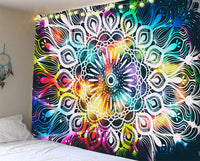 HKM-784915 Mandala Series Printed Tapestry and Beach Blanket - Versatile Polyester Wall Hanging for Home and Outdoor Use