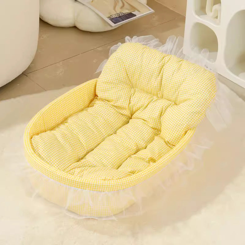 HKM-785043 Fashion Macaron Universal Winter Pet Mat for Dogs - Four Seasons Design, 60x40cm, Available in Girly Pink, Warm Yellow, Sea Blue, Emerald Green