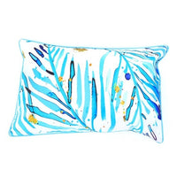 HKM-785235 Coastal Collection Polyester Lumbar Pillow with "Joy" Embroidery, 24x16 inches