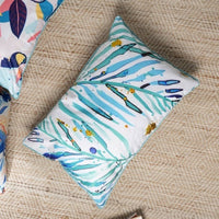 HKM-785235 Coastal Collection Polyester Lumbar Pillow with "Joy" Embroidery, 24x16 inches