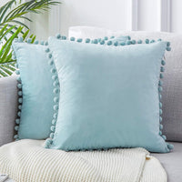 HKM-785299 Ball Lace Plush Pillowcase - Modern 45x45cm Cushion Cover in Multiple Colors