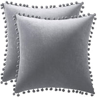 HKM-785299 Ball Lace Plush Pillowcase - Modern 45x45cm Cushion Cover in Multiple Colors