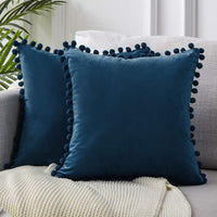 HKM-785299 Ball Lace Plush Pillowcase - Modern 45x45cm Cushion Cover in Multiple Colors