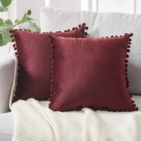 HKM-785299 Ball Lace Plush Pillowcase - Modern 45x45cm Cushion Cover in Multiple Colors