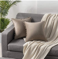 HKM-785299 Ball Lace Plush Pillowcase - Modern 45x45cm Cushion Cover in Multiple Colors