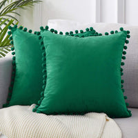 HKM-785299 Ball Lace Plush Pillowcase - Modern 45x45cm Cushion Cover in Multiple Colors