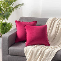 HKM-785299 Ball Lace Plush Pillowcase - Modern 45x45cm Cushion Cover in Multiple Colors