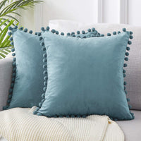 HKM-785299 Ball Lace Plush Pillowcase - Modern 45x45cm Cushion Cover in Multiple Colors