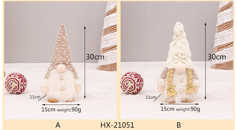 HKM-785363 Retractable Luminous Santa Doll Rudolf - Christmas Faceless Ornament Decoration