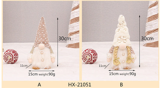HKM-785363 Retractable Luminous Santa Doll Rudolf - Christmas Faceless Ornament Decoration