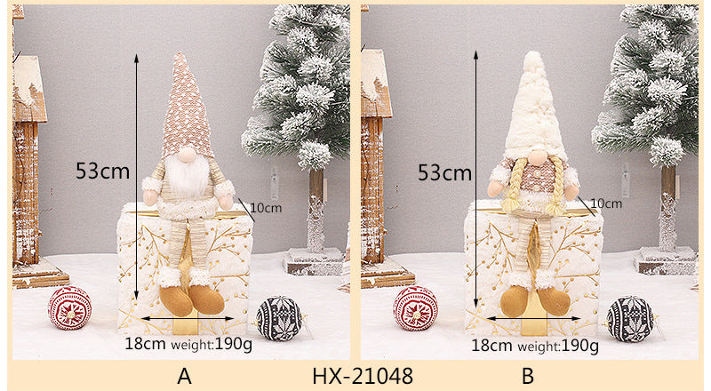 HKM-785363 Retractable Luminous Santa Doll Rudolf - Christmas Faceless Ornament Decoration