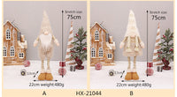 HKM-785363 Retractable Luminous Santa Doll Rudolf - Christmas Faceless Ornament Decoration