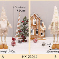 HKM-785363 Retractable Luminous Santa Doll Rudolf - Christmas Faceless Ornament Decoration