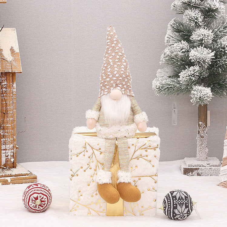 HKM-785363 Retractable Luminous Santa Doll Rudolf - Christmas Faceless Ornament Decoration