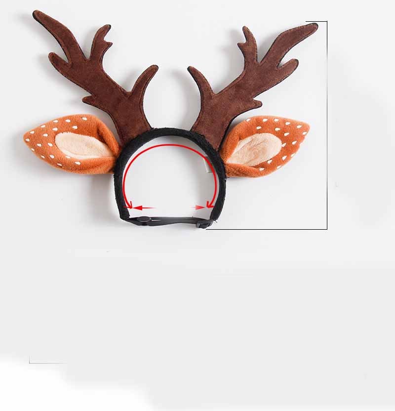 HKM-785747 Plush Christmas Antler Headband for Medium and Large Dogs