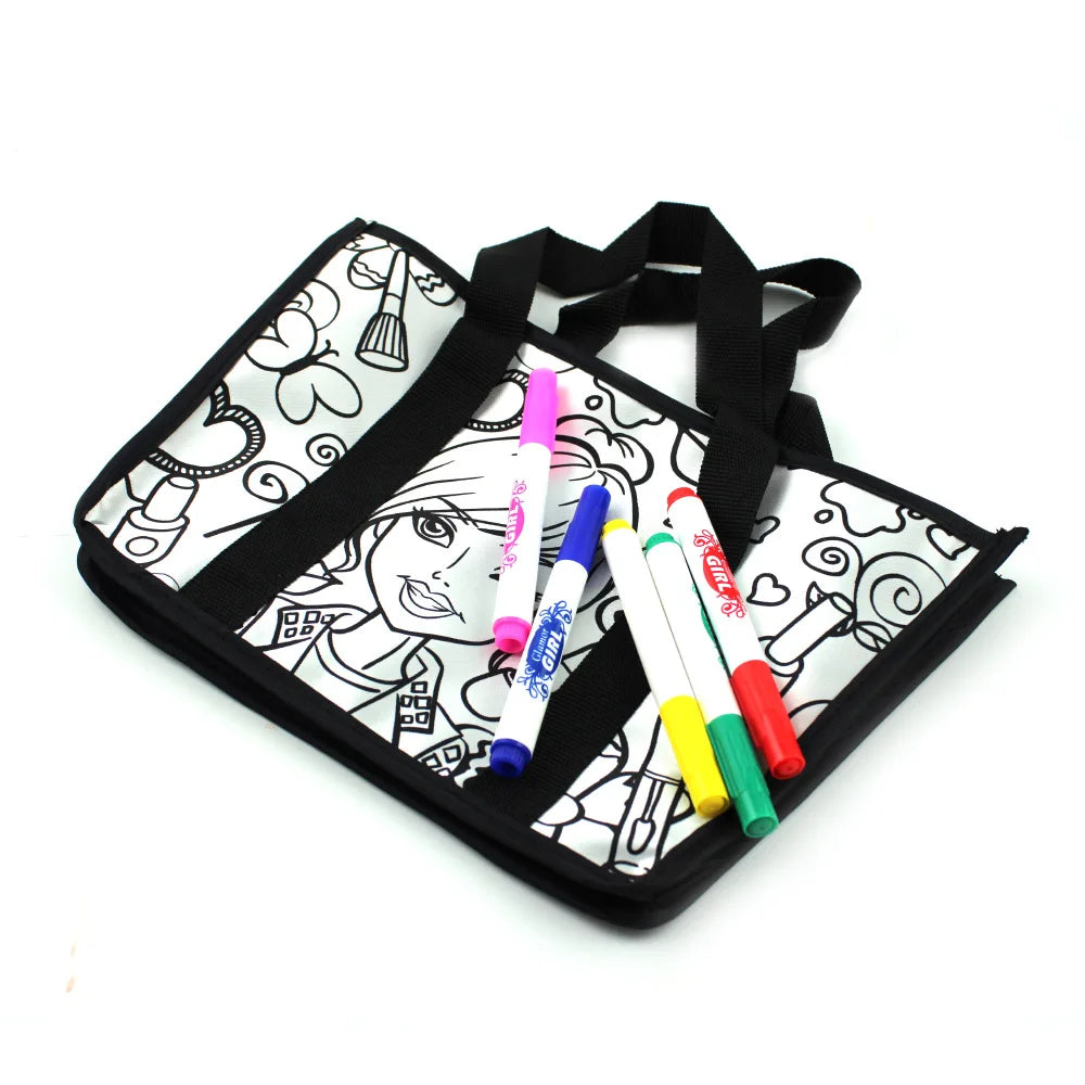 HKM-785811 Colorful DIY Kids Drawing Bag Set – Fun Doodle Backpack for Creative Play