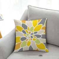 HKM-786131 Art Flower Geometry Peach Skin Velvet Pillow Cover - Modern 45x45cm Design