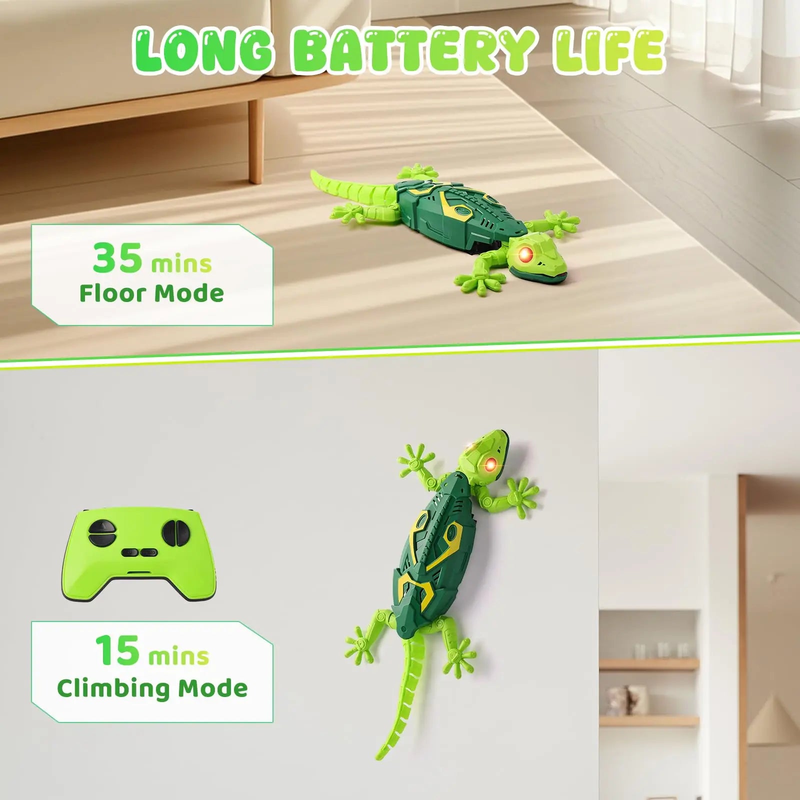 HKM-786195 Remote Control Rechargeable Infrared Wall Climbing Gecko Robot Toy for Kids