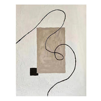 HKM-786323 Minimalist Black and White Hand-Painted Oil Painting on Canvas for Living Room Décor - Available in Multiple Frame Options