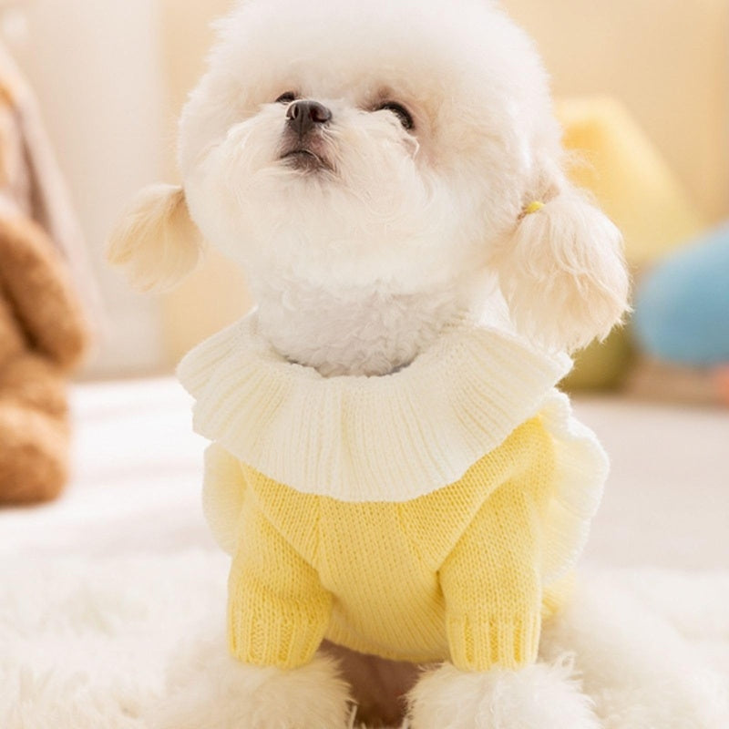 HKM-786387 Cozy Knit Dog Sweater with Turtleneck and Star Pattern for Warm Winter Wear
