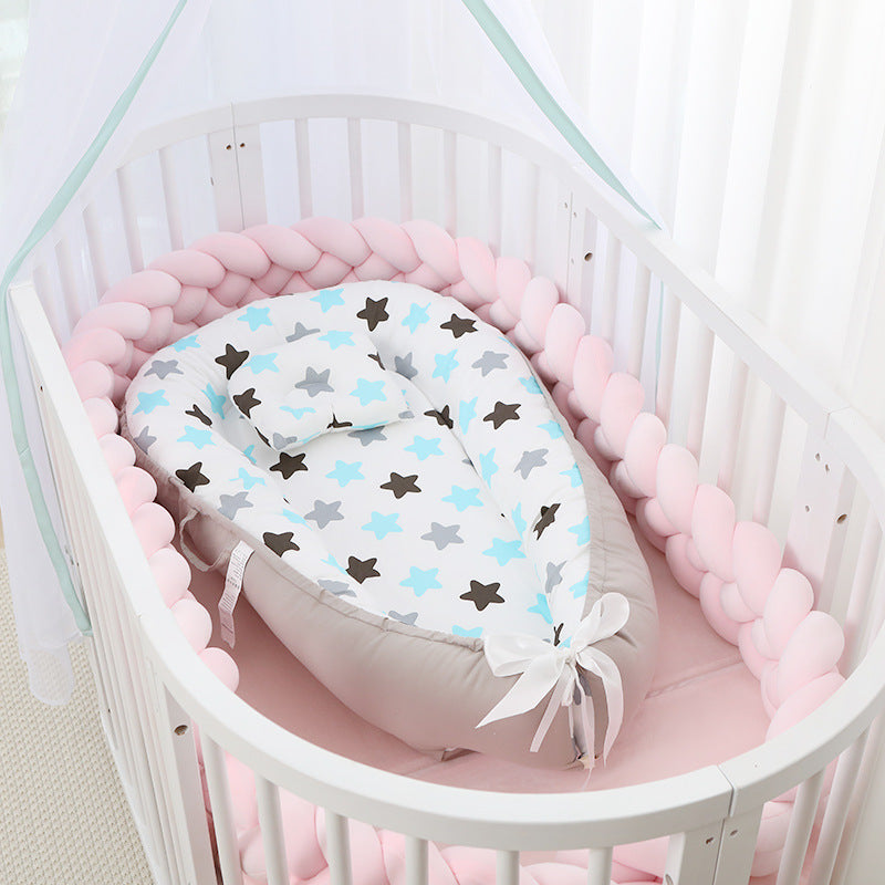 HKM-786387 Foldable Portable Bionic Baby Bed with Removable Cotton, Anti-Pressure Comfort