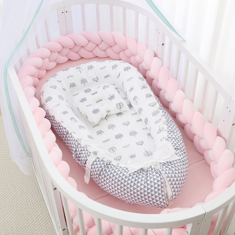 HKM-786387 Foldable Portable Bionic Baby Bed with Removable Cotton, Anti-Pressure Comfort