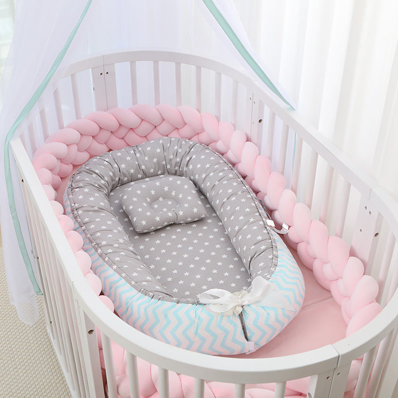 HKM-786387 Foldable Portable Bionic Baby Bed with Removable Cotton, Anti-Pressure Comfort