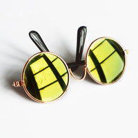 HKM-786387 Reflective Fashion Accessory Mirror for Small Pets - Colorful Metal Frame with Non-Slip Glasses Bands