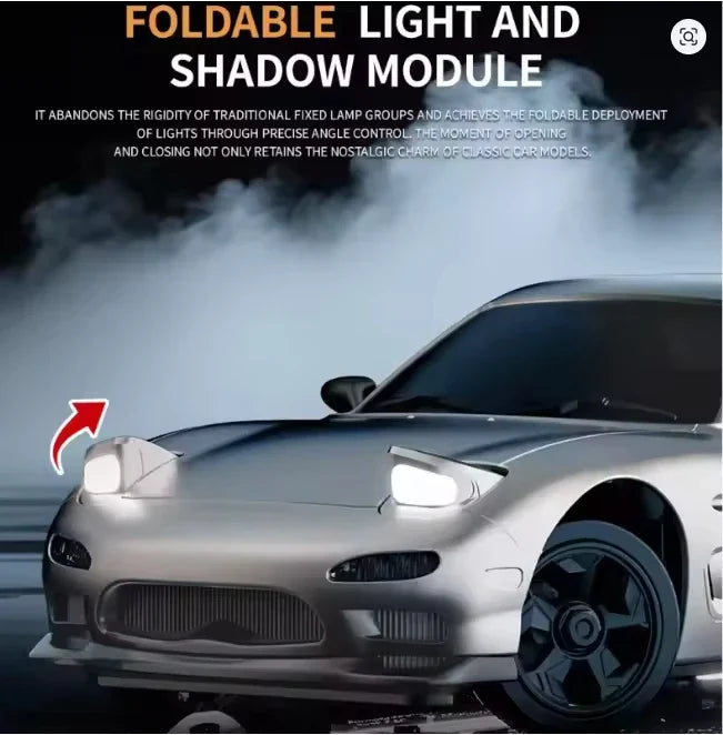 HKM-786643 1/18 Scale 4x4 Remote Control Drift Car with LED Lights and High-Speed Drift Wheels