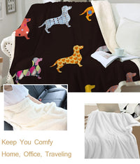 HKM-786707 Colorful Plush Cartoon Fleece Throw Blanket with Soft Crystal Velvet and Warm Sherpa Fleece Back