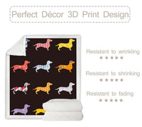 HKM-786707 Colorful Plush Cartoon Fleece Throw Blanket with Soft Crystal Velvet and Warm Sherpa Fleece Back