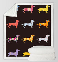 HKM-786707 Colorful Plush Cartoon Fleece Throw Blanket with Soft Crystal Velvet and Warm Sherpa Fleece Back
