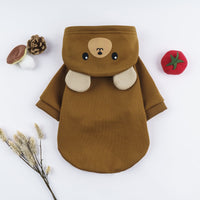 HKM-786899 Hooded Cartoon Sweater for Dogs in Brown - Available in Multiple Sizes