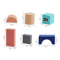 HKM-786963 Wooden Building Blocks Set for Creative City Scenes - Educational Geometric Shapes for Ages 3+