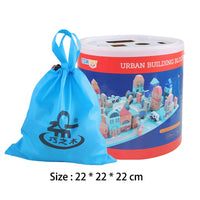 HKM-786963 Wooden Building Blocks Set for Creative City Scenes - Educational Geometric Shapes for Ages 3+