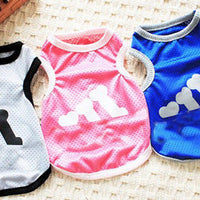 HKM-787027 Casual Vest for Pets in Blue, Pink, and Gray - Polyester Fabric, Sizes XS to XXL