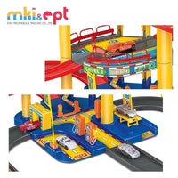 HKM-787027 Giant Parking Lot Toy Car Garage Play Set for Ages 2-13, Eco-Friendly ABS Plastic, Colorful Design