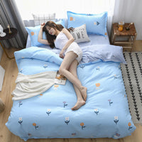 HKM-787155 Cashmere Cotton Flower Print Bedding Set - Available in Three-Piece and Four-Piece Options for Beds Up to 2.0m